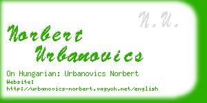norbert urbanovics business card